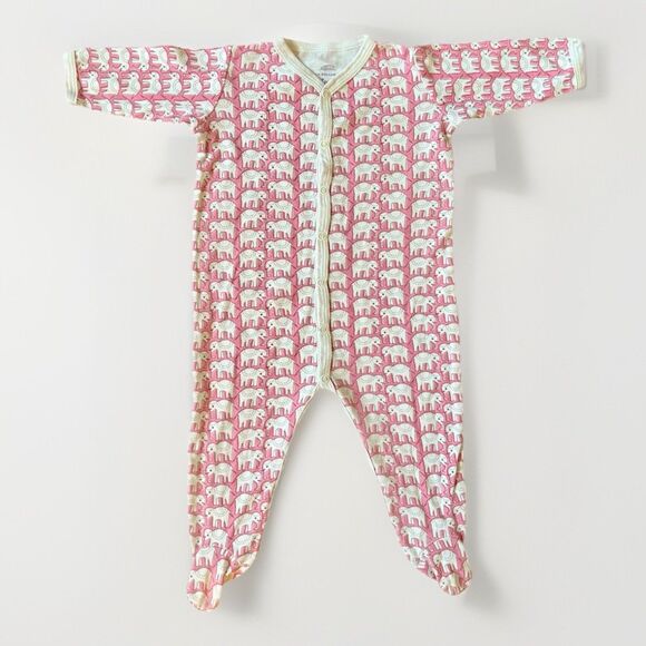 Roberta Roller Rabbit Pink "Hathi Elephant" Soft Pima Cotton Footie Sleeper 3-6m - Picture 4 of 10